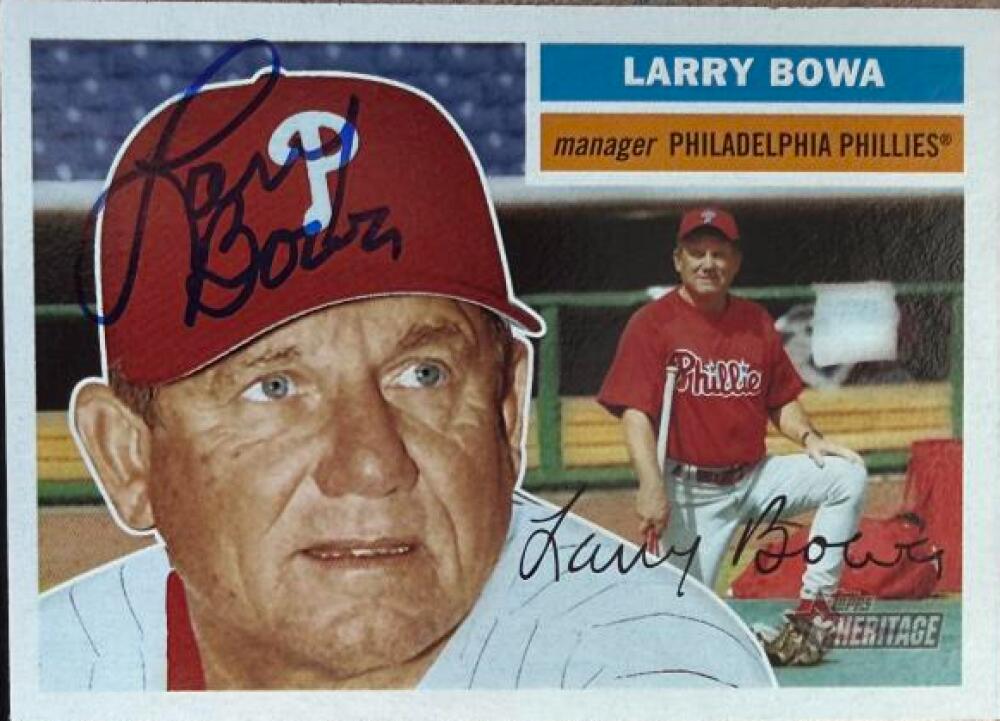 Larry Bowa Signed 2005 Topps Heritage Baseball Card #60 MGR
