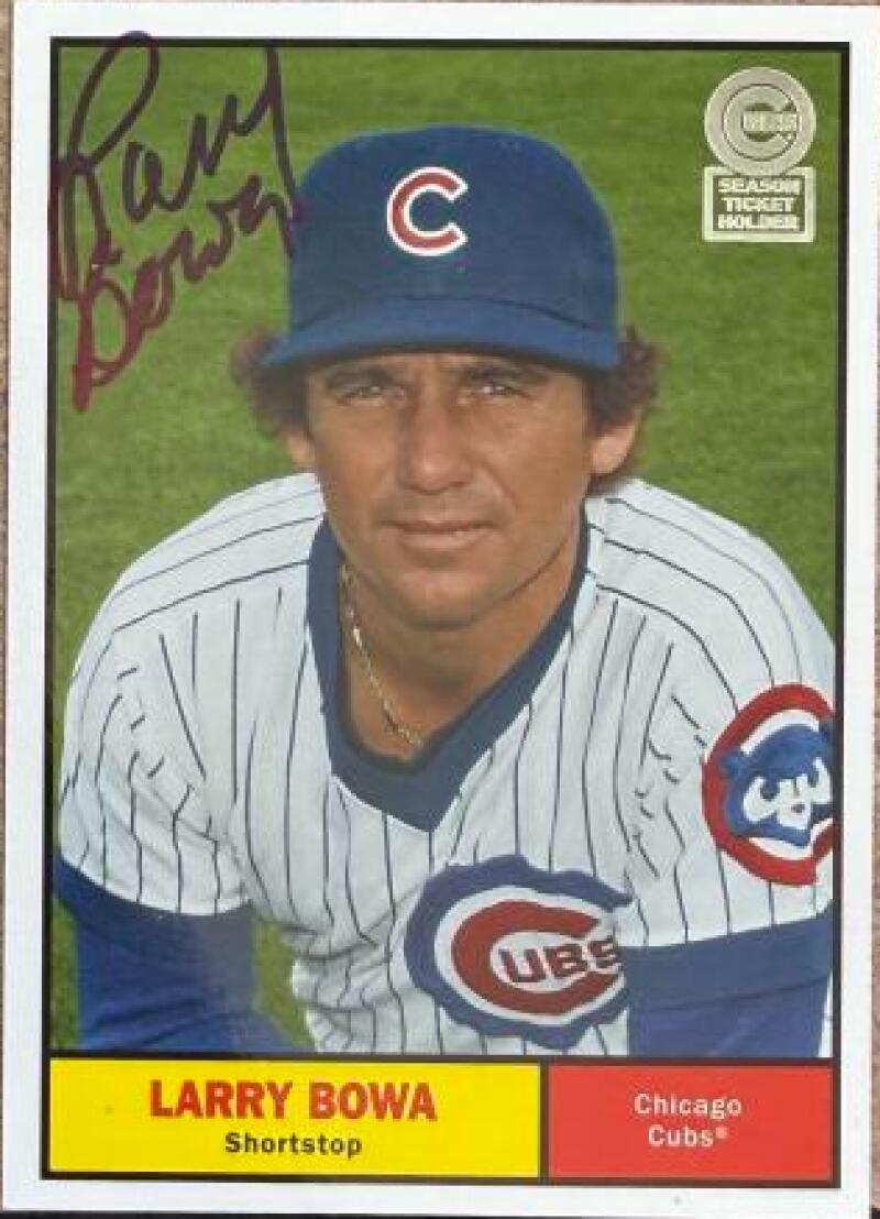 Larry Bowa Signed 2013 Topps Archives Season Ticket Holder Baseball Card - Chicago Cubs #CUBS-69