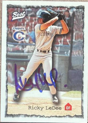 Ricky Ledee Signed 1997 Best Baseball Card - Columbus Clippers #81
