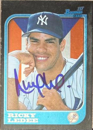 Ricky Ledee Signed 1997 Bowman International Baseball Card - New York Yankees #75