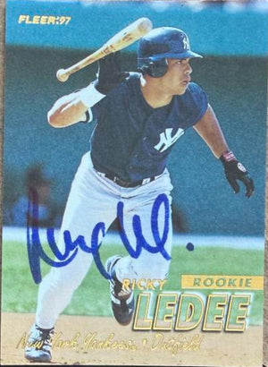 Ricky Ledee Signed 1997 Fleer Baseball Card - New York Yankees #560