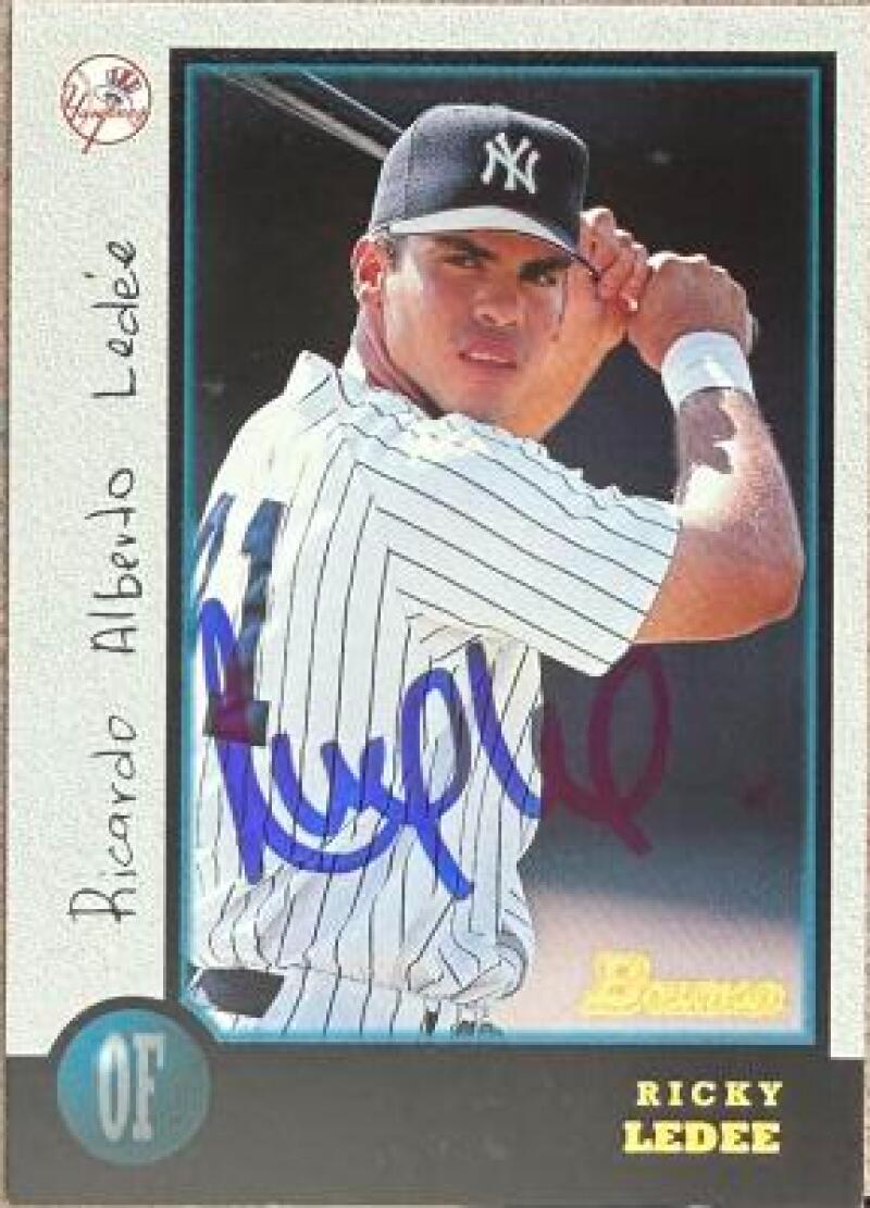 Ricky Ledee Signed 1998 Bowman Baseball Card - New York Yankees #105