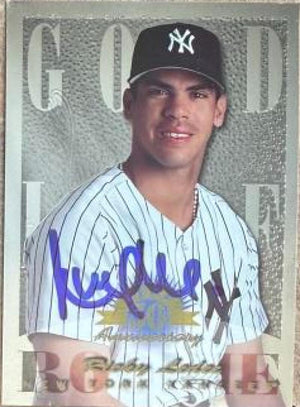 Ricky Ledee Signed 1998 Donruss Collections Leaf Baseball Card - New York Yankees #389 GLR