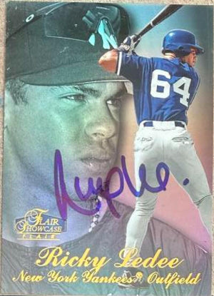 Ricky Ledee Signed 1998 Flair Showcase Baseball Card - New York Yankees #29