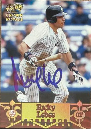 Ricky Ledee Signed 1998 Pacific Crown Royale Diamond Knights Baseball Card - New York Yankees #16