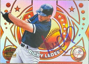 Ricky Ledee Signed 1998 Pacific Revolution Rookies & Hardball Heroes Baseball Card - New York Yankees #14