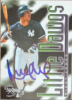 Ricky Ledee Signed 1998 SkyBox Dugout Axcess Baseball Card - New York Yankees #110 LD