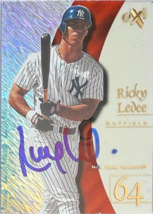 Ricky Ledee Signed 1998 SkyBox E-X2001 Baseball Card - New York Yankees #90