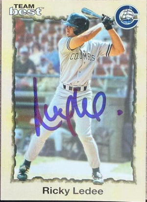 Ricky Ledee Signed 1998 Team Best Baseball Card - Columbus Clippers #22