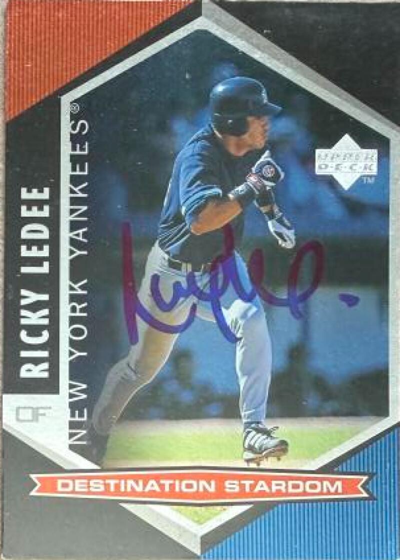 Ricky Ledee Signed 1998 Upper Deck Destination Stardom Baseball Card - New York Yankees #DS36