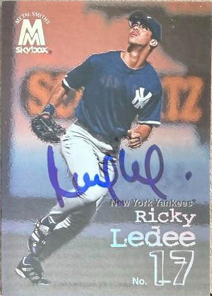 Ricky Ledee Signed 1999 SkyBox Molten Metal Baseball Card - New York Yankees #41 MS
