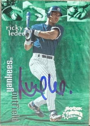 Ricky Ledee Signed 1999 SkyBox Thunder Baseball Card - New York Yankees #275