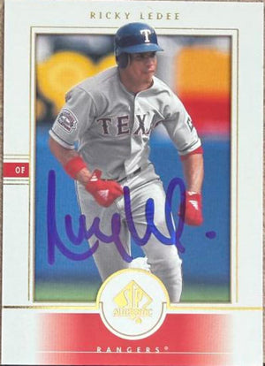 Ricky Ledee Signed 2000 SP Authentic Baseball Card - Texas Rangers #173