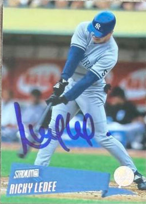 Ricky Ledee Signed 2000 Stadium Club Baseball Card - New York Yankees #117