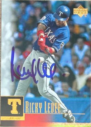 Ricky Ledee Signed 2001 Upper Deck Baseball Card - Texas Rangers #97