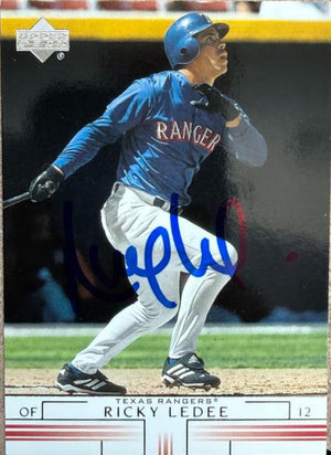 Ricky Ledee Signed 2002 Upper Deck Baseball Card - Texas Rangers #152