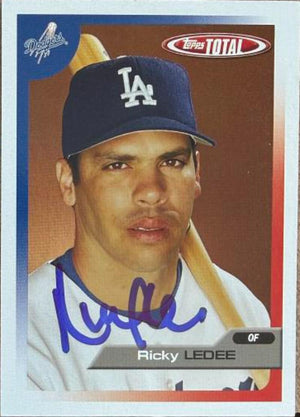 Ricky Ledee Signed 2005 Topps Total Baseball Card - Los Angeles Dodgers #121