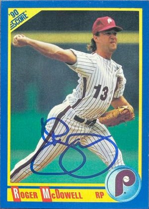 Roger McDowell Signed 1990 Score Baseball Card - Philadelphia Phillies #445