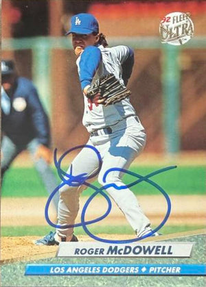 Roger McDowell Signed 1992 Fleer Ultra Baseball Card - Los Angeles Dodgers #214
