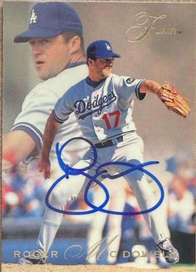 Roger McDowell Signed 1993 Flair Baseball Card - Los Angeles Dodgers #74