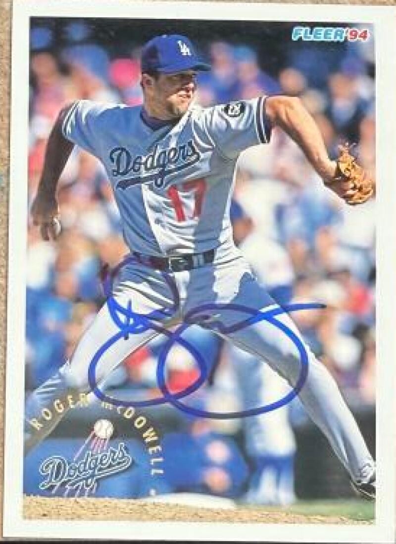 Roger McDowell Signed 1994 Fleer Baseball Card - Los Angeles Dodgers #517
