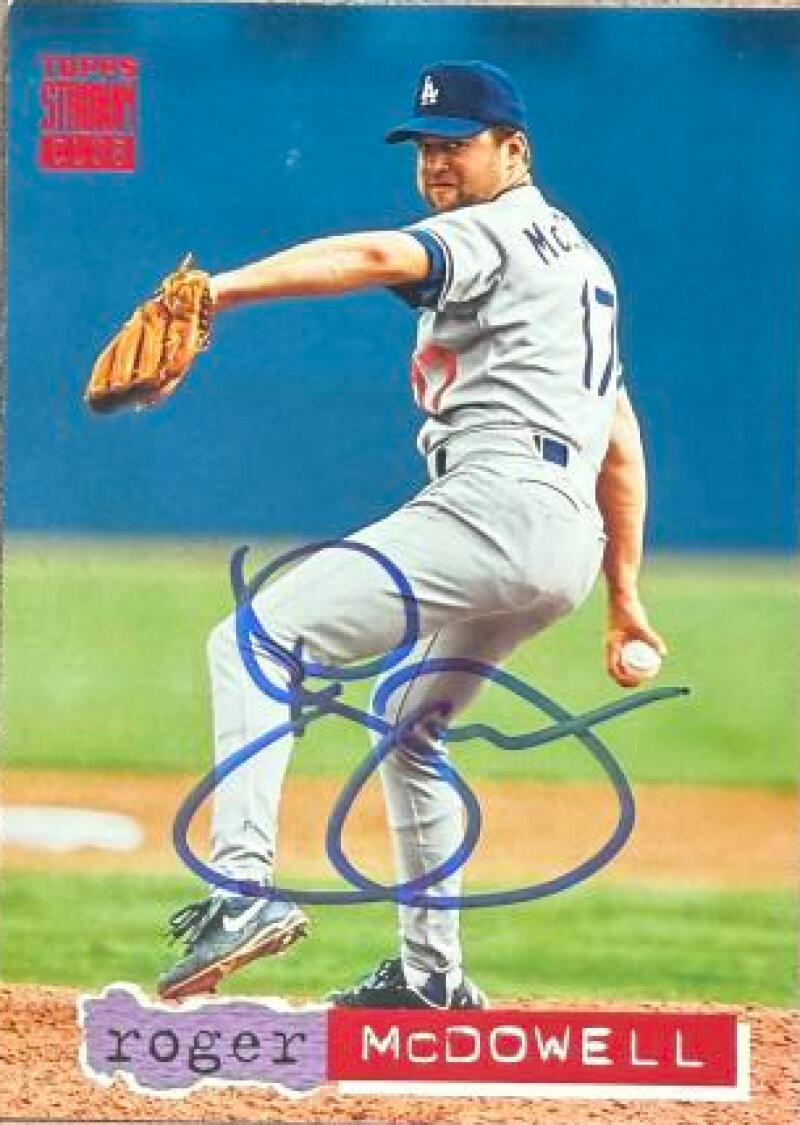 Roger McDowell Signed 1994 Stadium Club Baseball Card - Los Angeles Dodgers #38