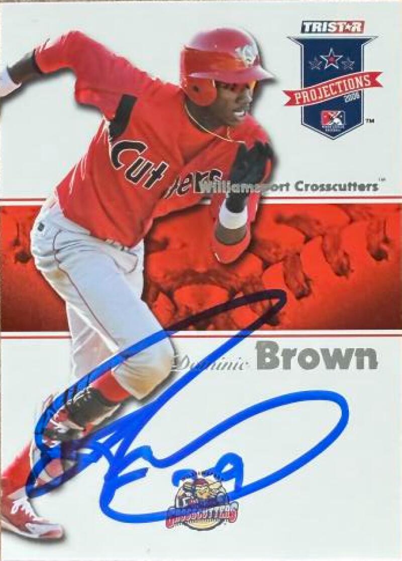 Domonic Brown Signed 2008 TriStar PROjections Baseball Card - Philadelphia Phillies #231 UER