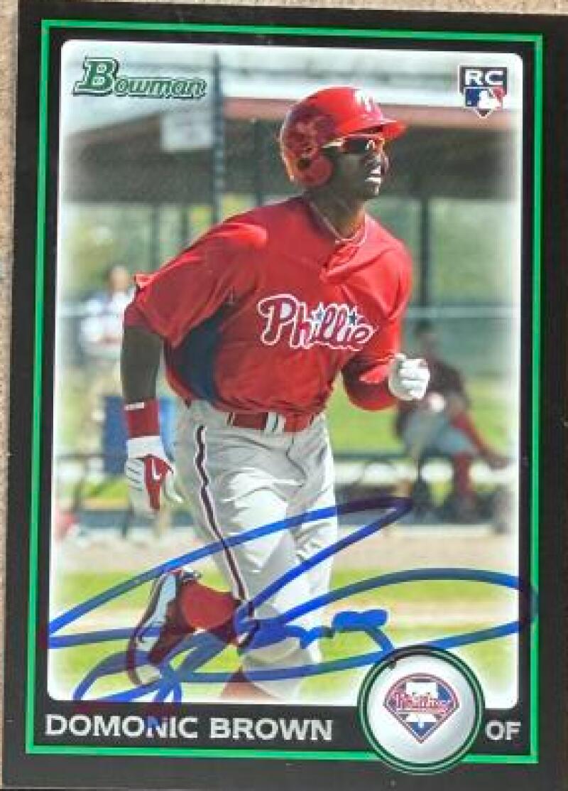 Domonic Brown Signed 2010 Bowman Draft Picks & Prospects Baseball Card - Philadelphia Phillies #BDP70 RC