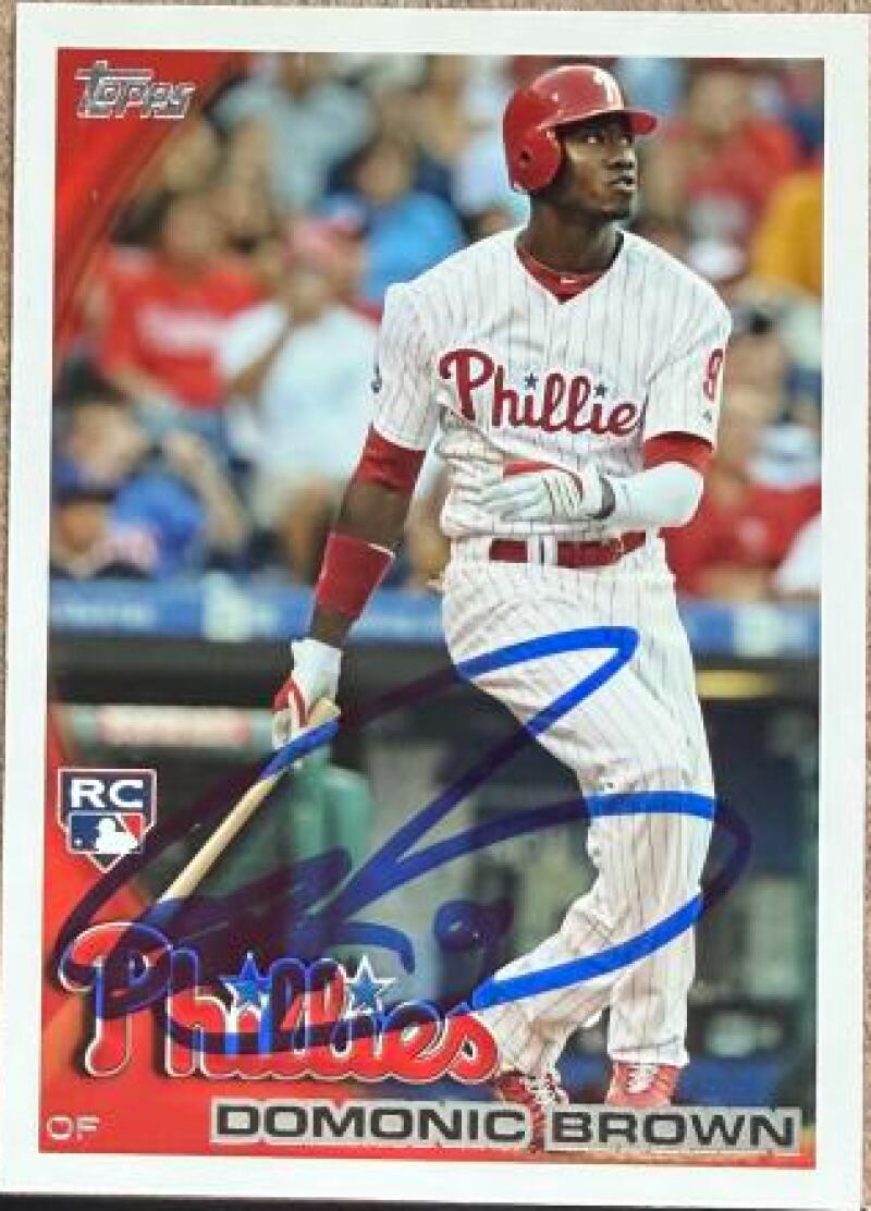 Domonic Brown Signed 2010 Topps Update Baseball Card - Philadelphia Phillies #US-318 RC