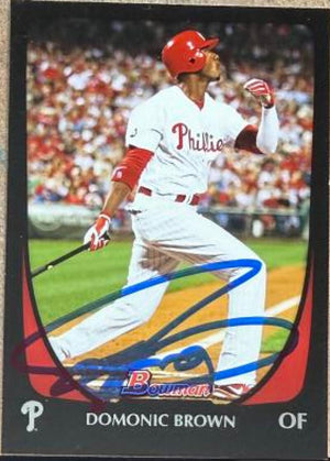 Domonic Brown Signed 2011 Bowman Baseball Card - Philadelphia Phillies #15
