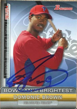 Domonic Brown Signed 2011 Bowman - Bowman's Brightest Baseball Card - Philadelphia Phillies #BBR18