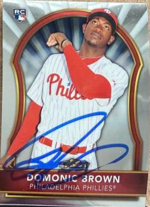 Domonic Brown Signed 2011 Topps Finest Baseball Card - Philadelphia Phillies #67 RC