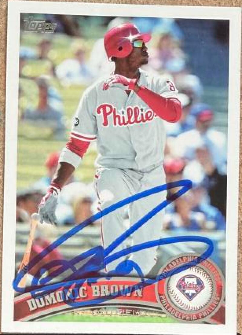 Domonic Brown Signed 2011 Topps Baseball Card - Philadelphia Phillies #421
