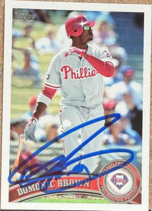 Domonic Brown Signed 2011 Topps Baseball Card - Philadelphia Phillies #421