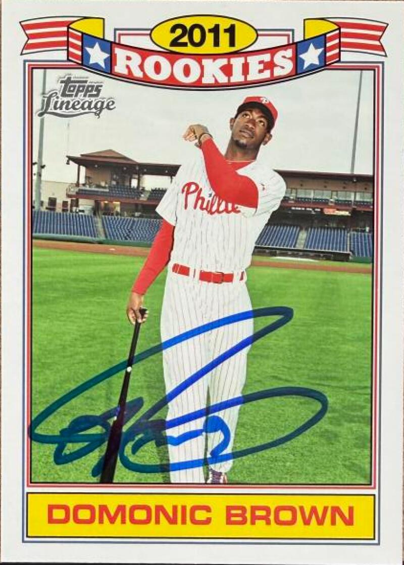 Domonic Brown Signed 2011 Topps Lineage Rookies Commemorative Set (Glossy Rookies) Baseball Card - Philadelphia Phillies #17