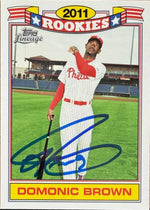 Domonic Brown Signed 2011 Topps Lineage Rookies Commemorative Set (Glossy Rookies) Baseball Card - Philadelphia Phillies #17