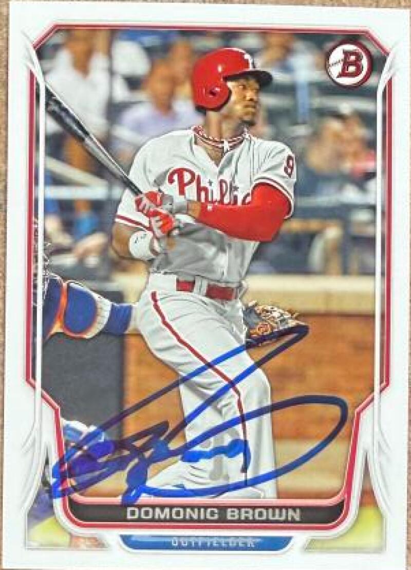 Domonic Brown Signed 2014 Bowman Baseball Card - Philadelphia Phillies #65