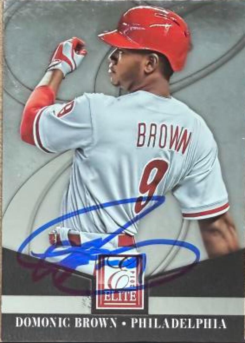 Domonic Brown Signed 2014 Donruss Elite Baseball Card - Philadelphia Phillies #36