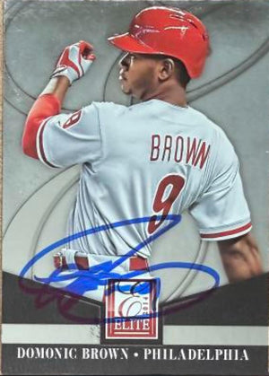 Domonic Brown Signed 2014 Donruss Elite Baseball Card - Philadelphia Phillies #36