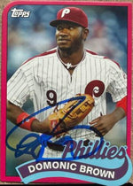 Domonic Brown Signed 2014 Topps '89 Topps Die Cut Minis Baseball Card - Philadelphia Phillies #TM-86