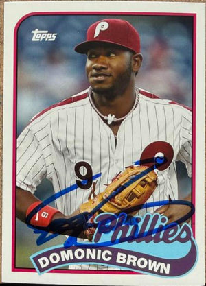 Domonic Brown Signed 2014 Topps Archives Baseball Card - Philadelphia Phillies #184