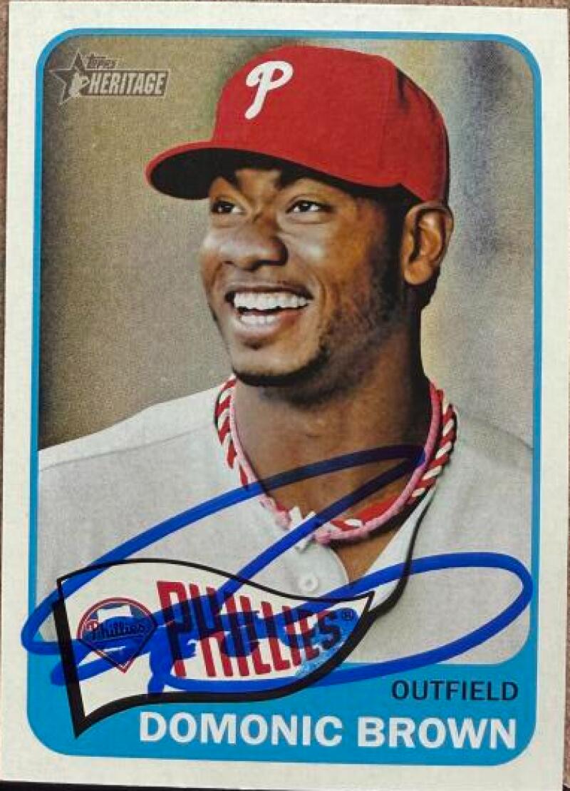 Domonic Brown Signed 2014 Topps Heritage Baseball Card - Philadelphia Phillies #310