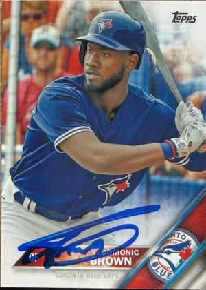 Domonic Brown Signed 2016 Topps Baseball Card - Toronto Blue Jays #655