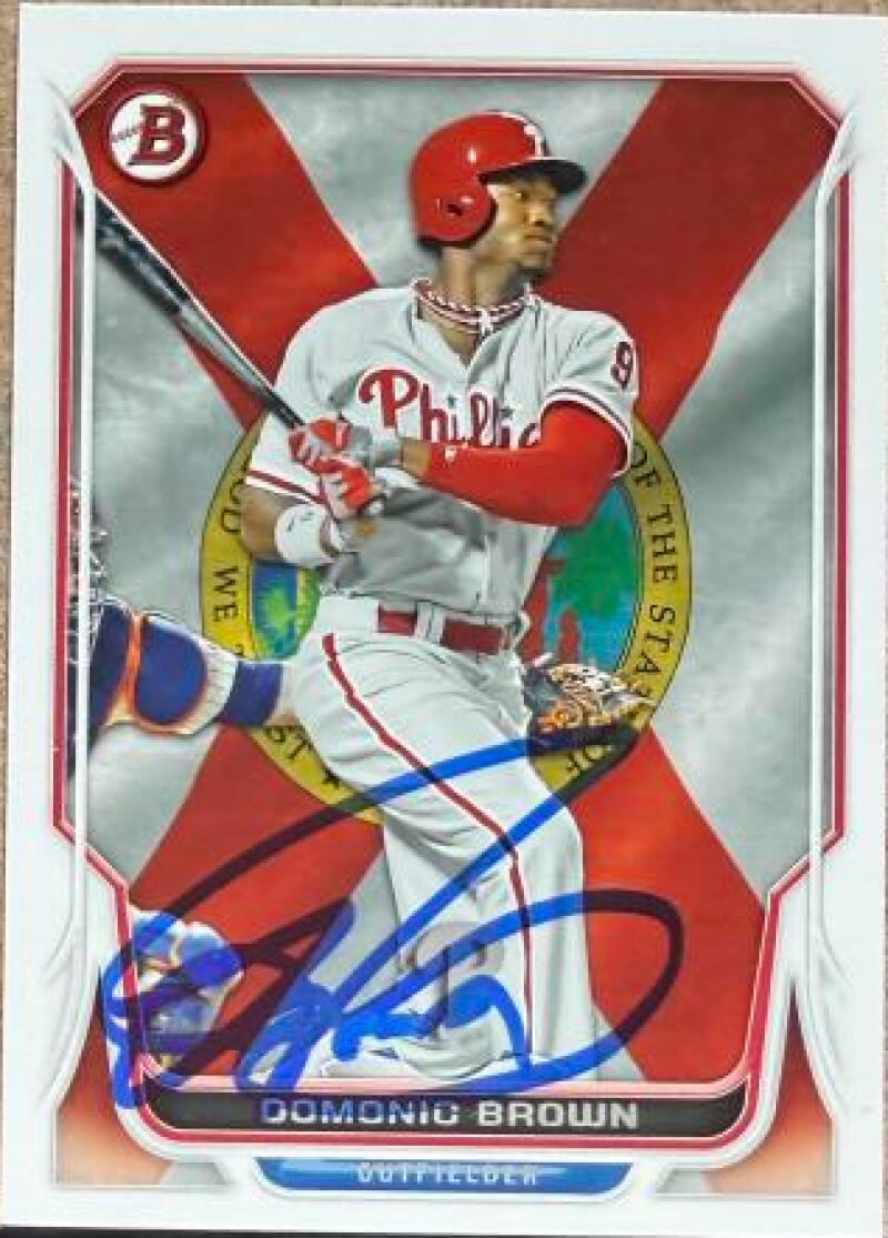Domonic Brown Signed 2014 Bowman Hometown Baseball Card - Philadelphia Phillies #65