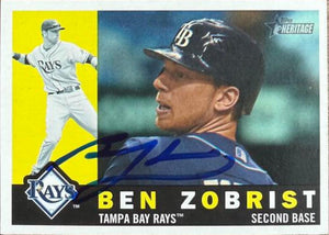 Ben Zobrist Signed 2009 Topps Heritage Baseball Card - Tampa Bay Rays #689 SP