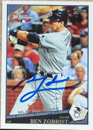 Ben Zobrist Signed 2009 Topps Updates & Highlights Baseball Card - Tampa Bay Rays #UH55 AS