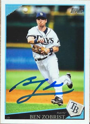Ben Zobrist Signed 2009 Topps Updates & Highlights Baseball Card - Tampa Bay Rays #UH191