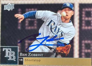 Ben Zobrist Signed 2009 Upper Deck Baseball Card - Tampa Bay Rays #888