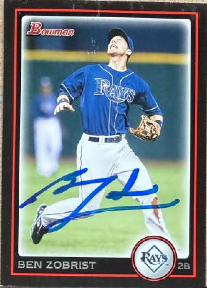 Ben Zobrist Signed 2010 Bowman Baseball Card - Tampa Bay Rays #92