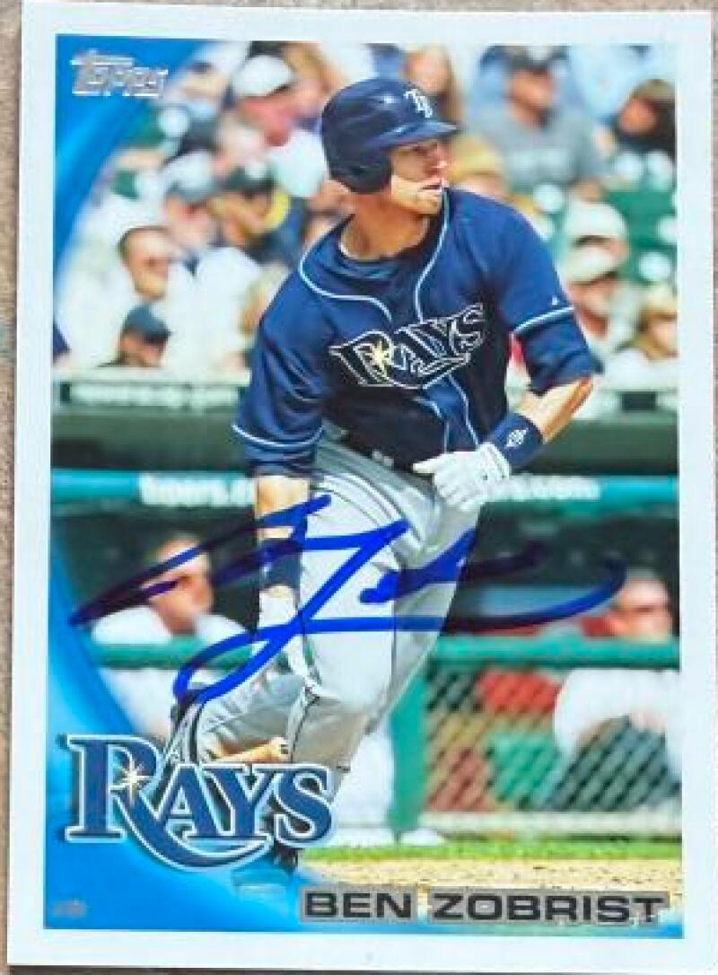 Ben Zobrist Signed 2010 Topps Baseball Card - Tampa Bay Rays #297